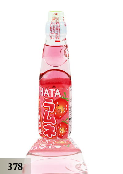 Hatakosen-Strawberry Ramune ( 378 ) Strawberry သီးအရသာ သားသားမီးမီးတို့ ကြိုက်သည့်အချိုရည် ဆေးသကြားလုံးဝမပါဝင်သည် ဂျပန်အချိုရည်