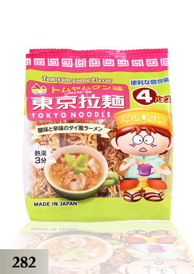 Tokyo Noodle (Tom Yum Goong Flavor) 4ထုပ်ပါဝင်ပါသည် ကလေးငယ်လေးတွေအတွက် ဂျပန်ခေါက်ဆွဲပြုတ် Ramen (282)